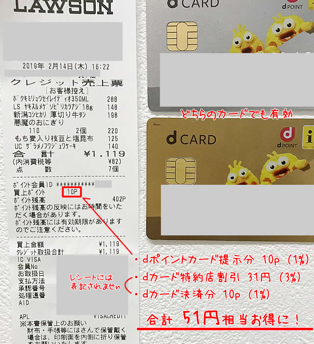 dポイントカード ローソンでの割引